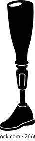 Stylized representation of a prosthetic leg in a bold silhouette