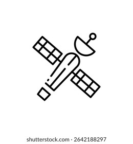 Stylized Representation Of A Satellite Communications Device In Line Art