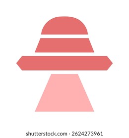 Stylized representation of a spaceship featuring minimalist shape design