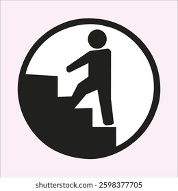  A Stylized Representation of Upward Movement in a Circular Vector Graphic