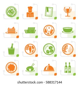 Stylized Restaurant, food and drink icons - vector icon set