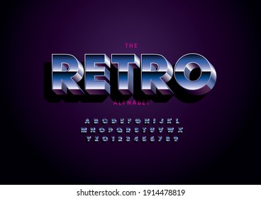 Stylized retro alphabet font vector