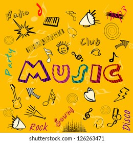 Fondo musical retro estilizado. EPS 10.