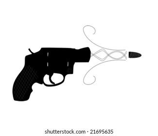 Stylized Revolver Shooting bullet