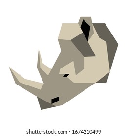 Stylized rhinoceros vector on a palin background