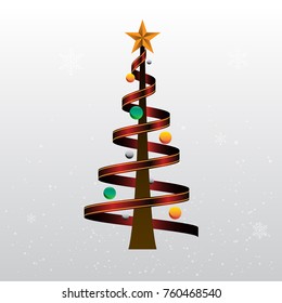 Stylized ribbon Christmas tree. Vector illustration. Eps 10.