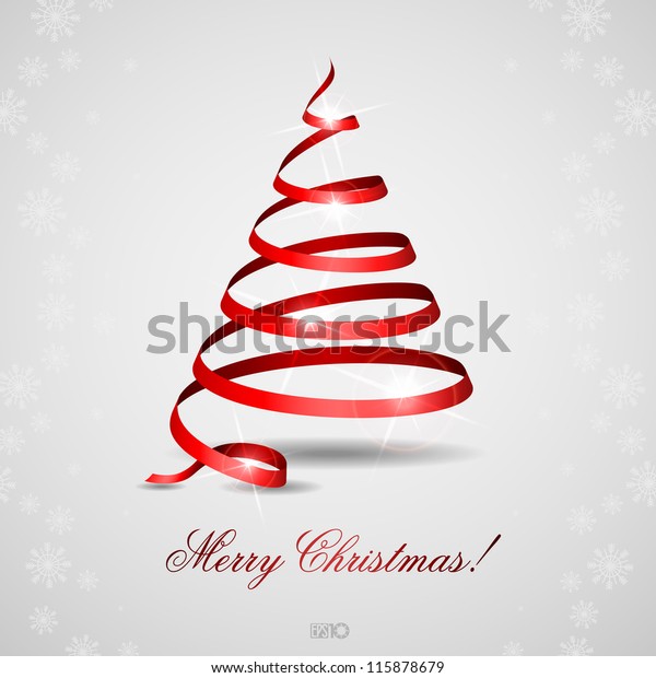 Stylized Ribbon Christmas Tree Vector Illustration Stock Vector 