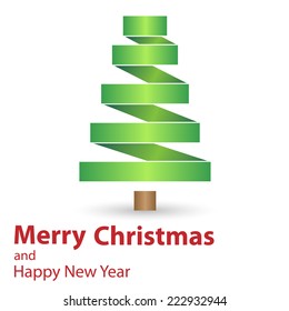 Stylized ribbon of Christmas tree for your design.