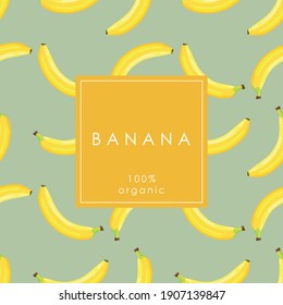 Stylized ripe yellow bananas. Banner, poster, wrapping paper, sticker, print, modern textile design. Vector illustration. 