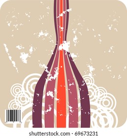 Stylized road or motorway. Grungy vector design of stripes with barcode and targets,  scratchy design of book cover