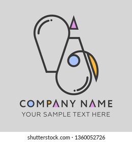 Stylized rocket and balloon symmetrically arranged for companies organizing festive events.