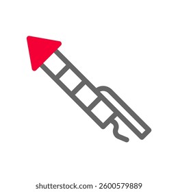 Stylized Rocket Icon Graphic Illustration Design