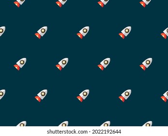 Stylized rockets in simple geometric shapes. Seamless pattern.