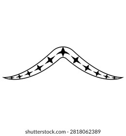 Stylized roof outline featuring sequential black stars across surface