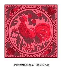 stylized rooster, ornament