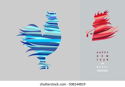 Stylized rooster, symbol of the year