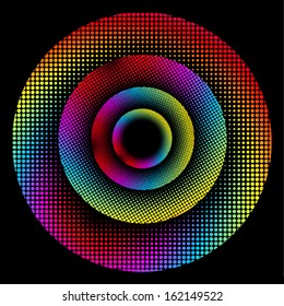 Stylized rose colored circles. Vector