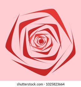 Stylized Rose in Ethnic Style. Vector Flower. Geometric Illustration. Beautiful Rose for Textile, Tile, Paper, Card, Banner, Fabric, Illustration. Symbol.