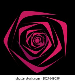 Stylized Rose in Ethnic Style. Vector Flower. Geometric Illustration. Beautiful Rose for Textile, Tile, Paper, Card, Banner, Fabric, Illustration. Symbol.