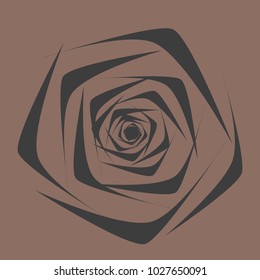 Stylized Rose in Ethnic Style. Vector Flower. Geometric Illustration. Beautiful Black Rose for Textile, Tile, Paper, Card, Banner, Fabric, Illustration. Symbol.