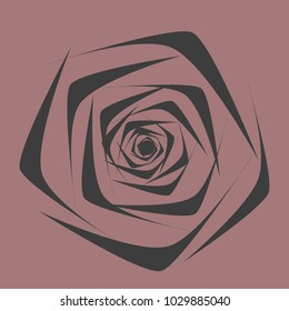Stylized Rose in Ethnic Style. Vector Flower. Geometric Illustration. Beautiful Black Rose for Textile, Tile, Paper, Card, Banner, Fabric, Illustration. Symbol.