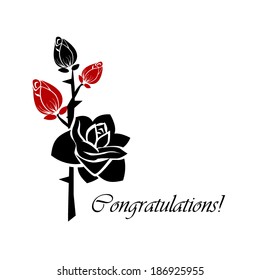 stylized rose. Greeting Card. Vector