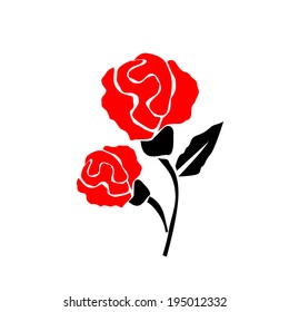 stylized rose. Greeting Card. Vector 