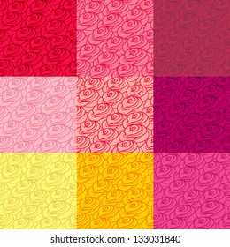 Stylized roses vector seamless pattern collection