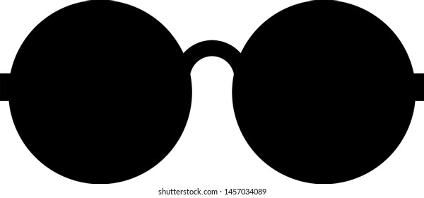 Stylized Round Eyeglasses Icon. Vector Image.