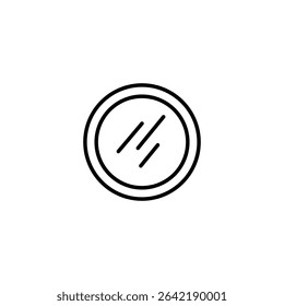 Stylized Round Frame With Diagonal Line Accent On Transparent Backdrop