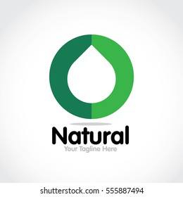 Stylized round shape graphic logo template, vector illustration isolated on white background. Creative logotype template with round foliage, environment, nature, growth concept
