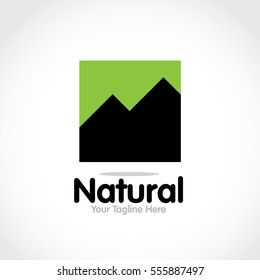 Stylized round shape graphic logo template, vector illustration isolated on white background. Creative logotype template with round foliage, environment, nature, growth concept