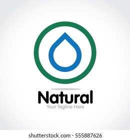 Stylized round shape graphic logo template, vector illustration isolated on white background. Creative logotype template with round foliage, environment, nature, growth concept