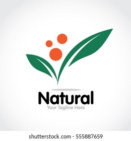Stylized round shape graphic logo template, vector illustration isolated on white background. Creative logotype template with round foliage, environment, nature, growth concept