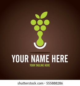 Stylized round shape graphic logo template, vector illustration isolated on white background. Creative logotype template with round foliage, environment, nature, growth concept