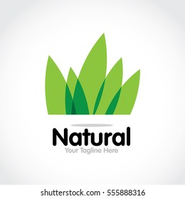 Stylized round shape graphic logo template, vector illustration isolated on white background. Creative logotype template with round foliage, environment, nature, growth concept