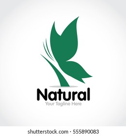 Stylized round shape graphic logo template, vector illustration isolated on white background. Creative logotype template with round foliage, environment, nature, growth concept