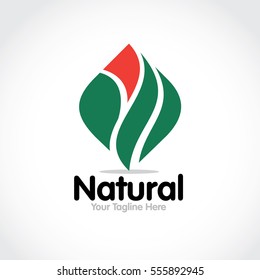 Stylized round shape graphic logo template, vector illustration isolated on white background. Creative logotype template with round foliage, environment, nature, growth concept.