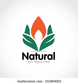 Stylized round shape graphic logo template, vector illustration isolated on white background. Creative logotype template with round foliage, environment, nature, growth concept.