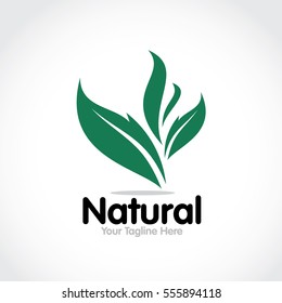 Stylized round shape graphic logo template, vector illustration isolated on white background. Creative logotype template with round foliage, environment, nature, growth concept.