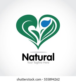 Stylized round shape graphic logo template, vector illustration isolated on white background. Creative logotype template with round foliage, environment, nature, growth concept.