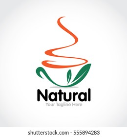 Stylized round shape graphic logo template, vector illustration isolated on white background. Creative logotype template with round foliage, environment, nature, growth concept.