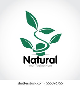 Stylized round shape graphic logo template, vector illustration isolated on white background. Creative logotype template with round foliage, environment, nature, growth concept.