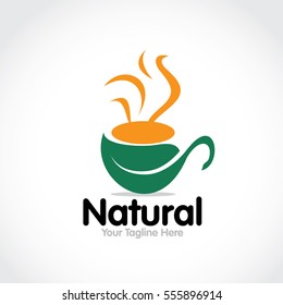 Stylized round shape graphic logo template, vector illustration isolated on white background. Creative logotype template with round foliage, environment, nature, growth concept.