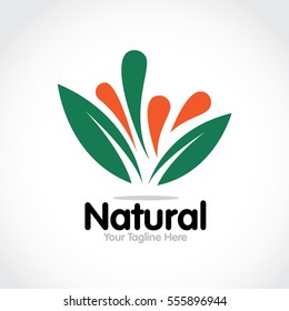Stylized round shape graphic logo template, vector illustration isolated on white background. Creative logotype template with round foliage, environment, nature, growth concept.