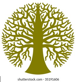 A stylized round tree in vector format