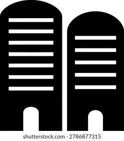 Stylized Rounded Top Buildings Vector Icon Design