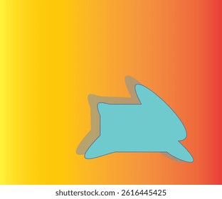 Stylized running blue rabbit on gradient