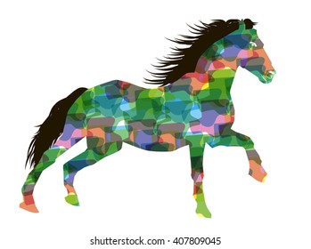 Stylized running horse. Vector illustration.