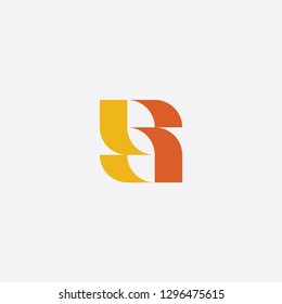 stylized s logotype yellow icon symbol design